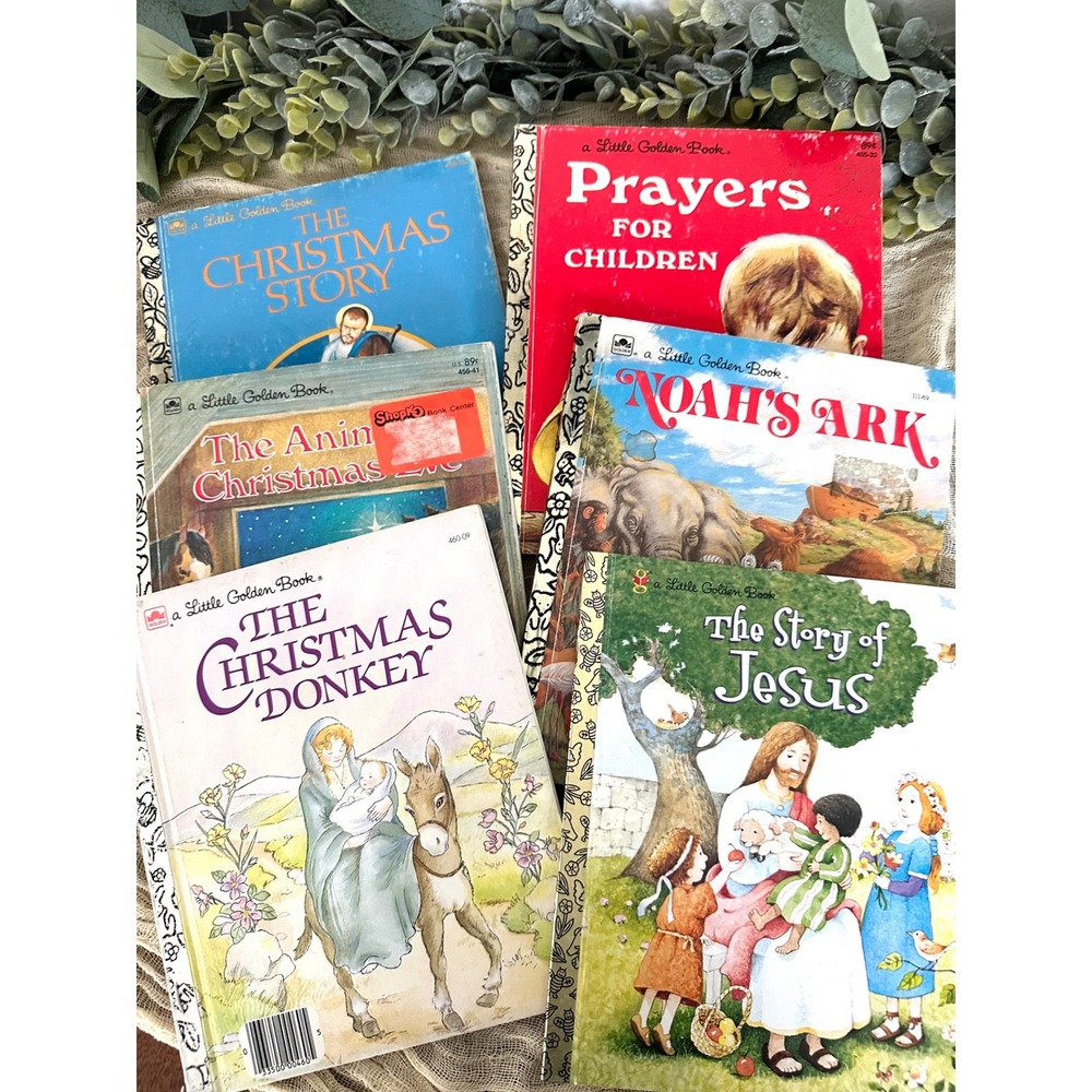 Vintage Little Golden Book Lot Christmas Religious themed prayers‎ for children
